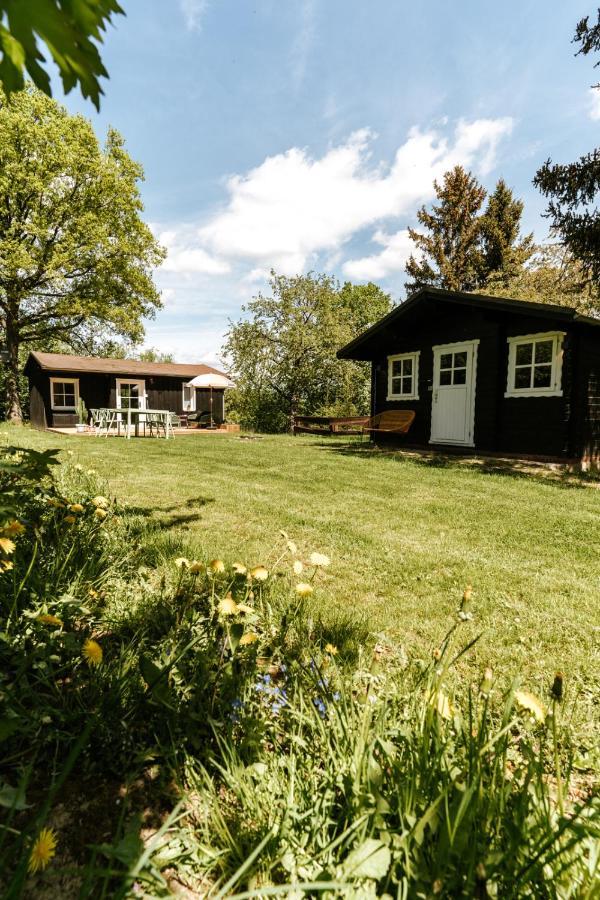Wunderschoenes Chalet Mit Gaestehaus In Der Natur Mit Fass-Sauna Sangerhausen Bagian luar foto